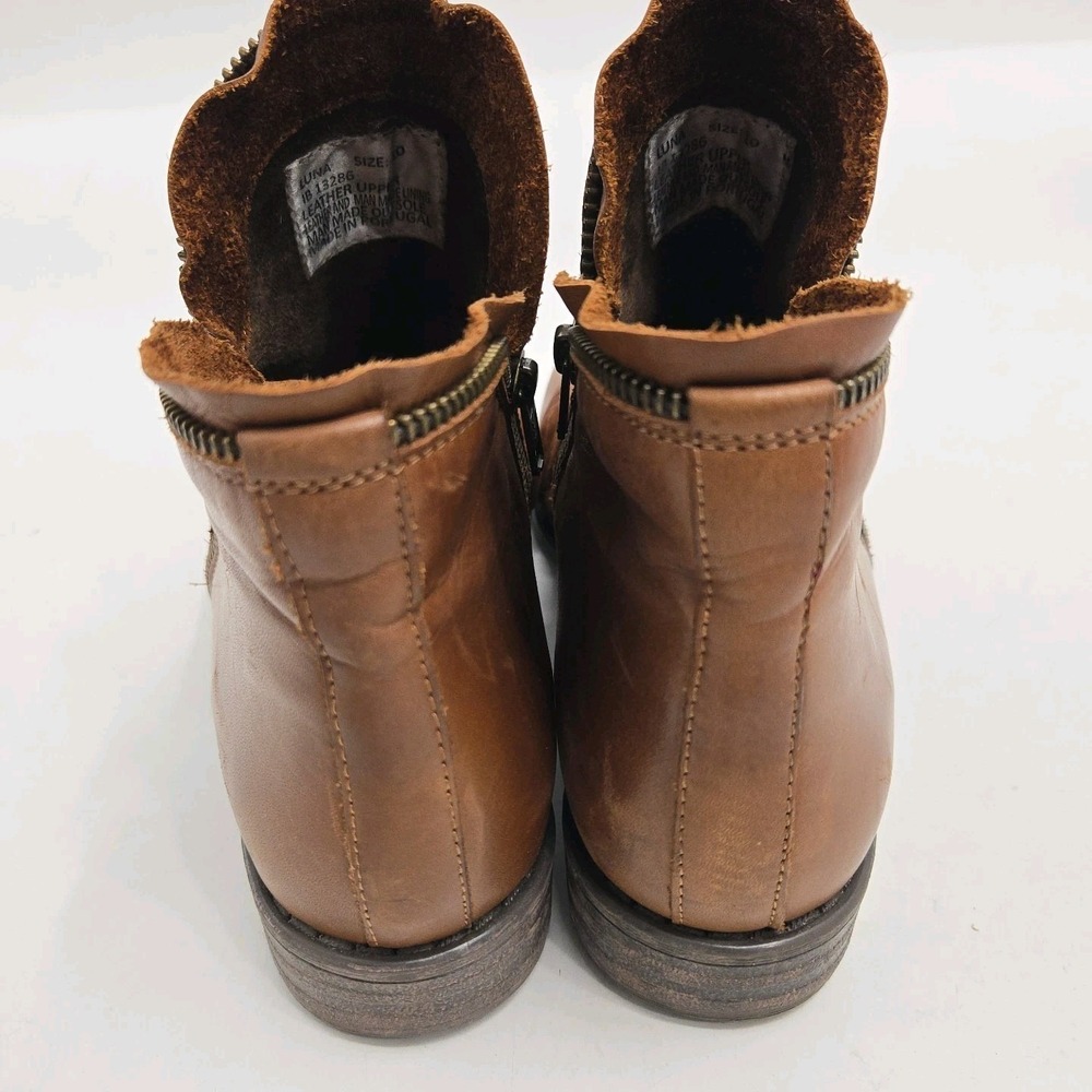 Miz Mooz Luna Ankle Boots Women's Size 10 Brown Leather Rouched Zip Side - Picture 10 of 13